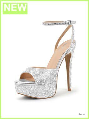 Rhinestone Platform Stiletto Heels Women's Party Shoes